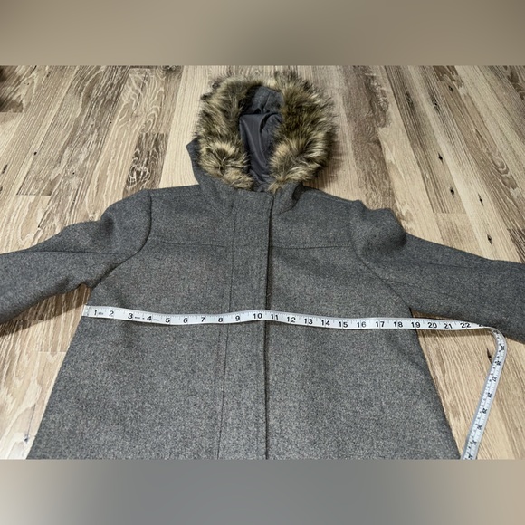J. Crew‎ Mercantile Heather Gray Vail Wool-Blend Hooded Parka Coat size 4 - Picture 2 of 9
